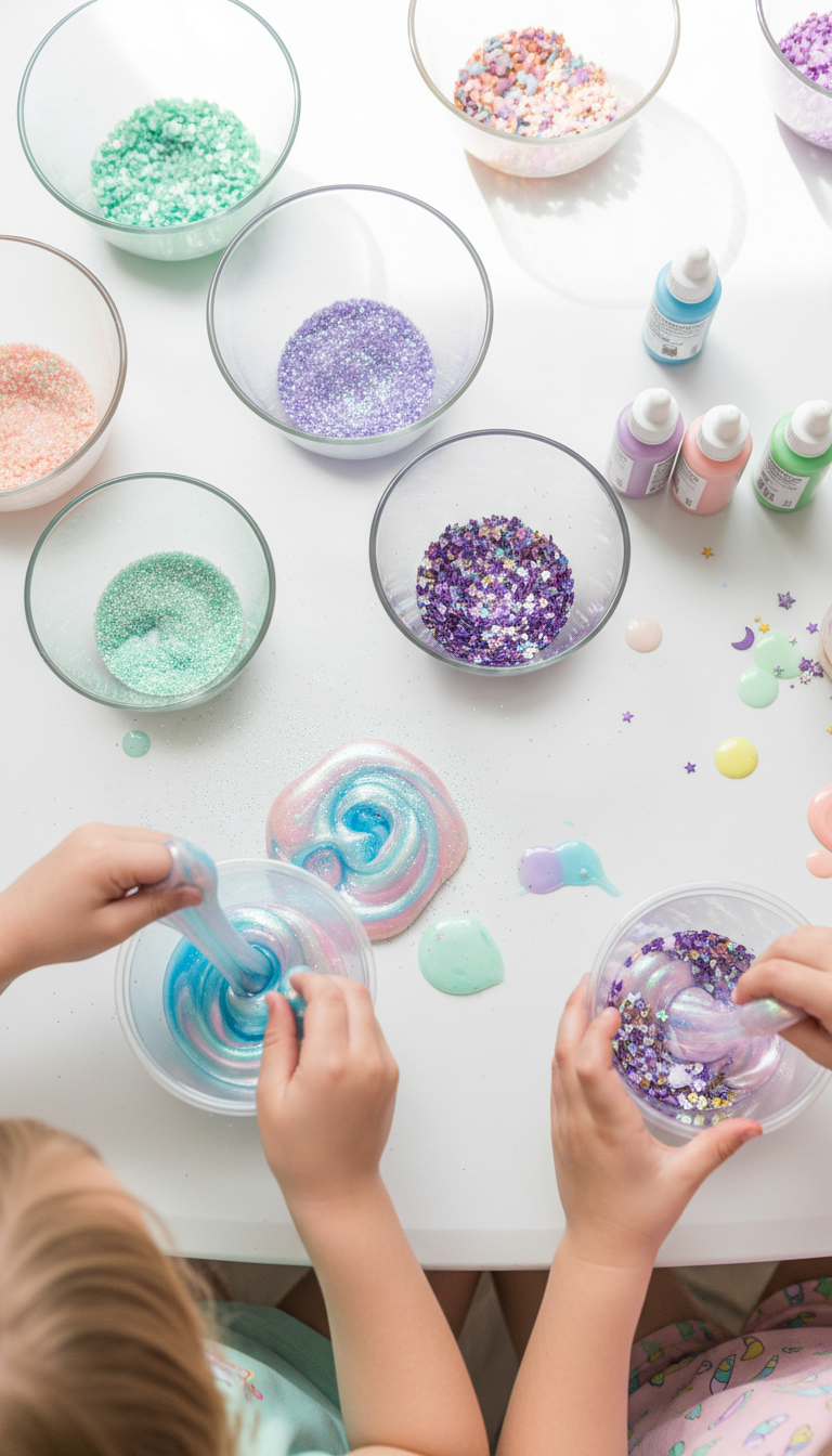 DIY Unicorn Slime Station Fun