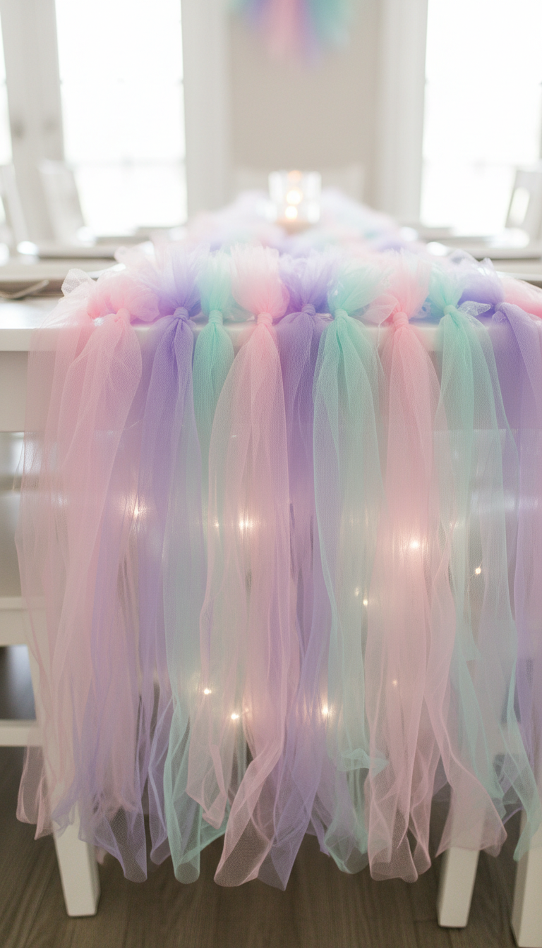 Whimsical Unicorn Mane Table Runner
