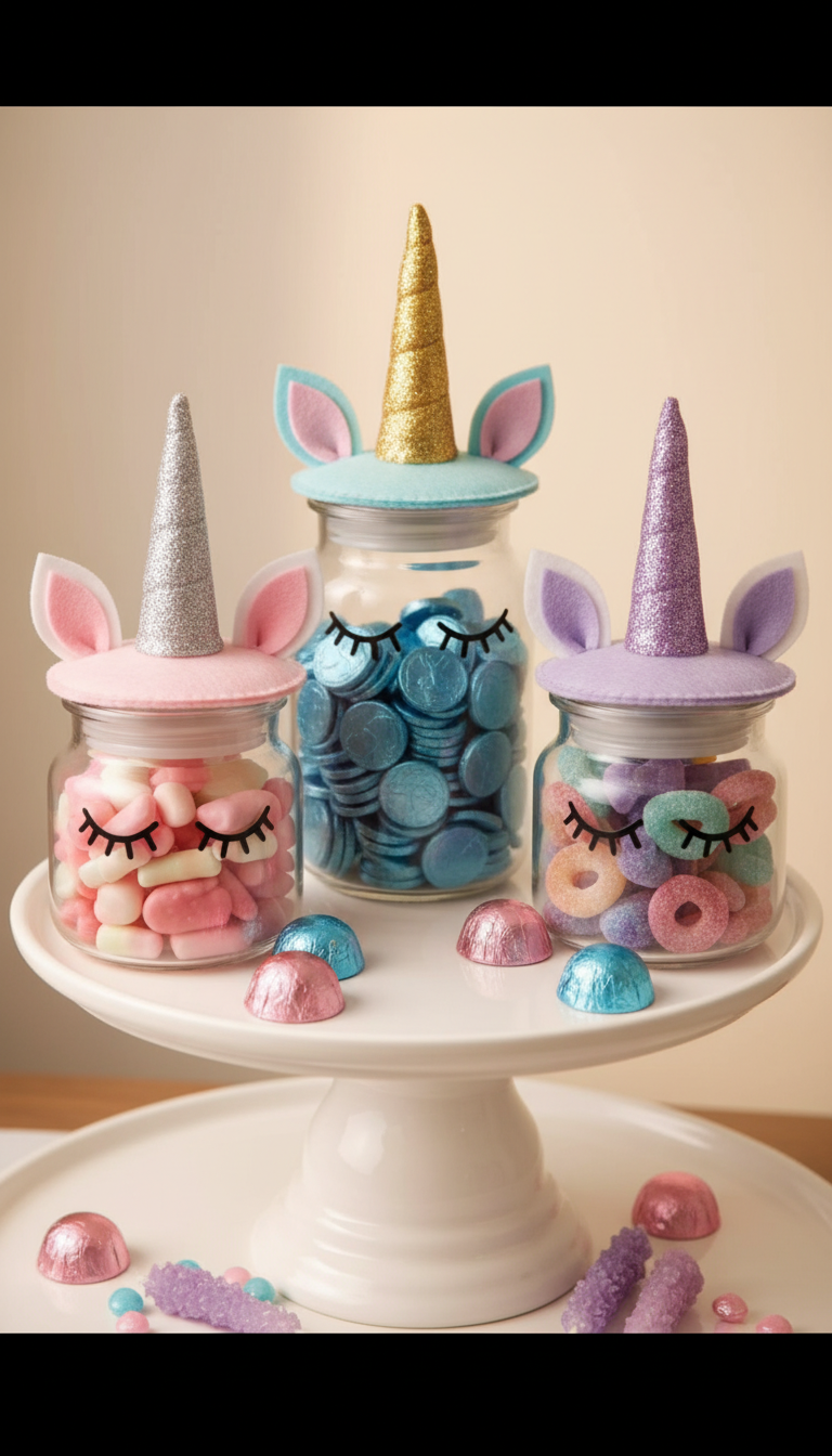 DIY Unicorn Candy Bar Jars