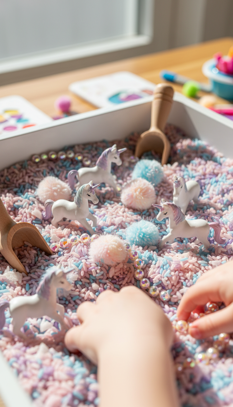 Magical Unicorn Sensory Bin for Toddlers