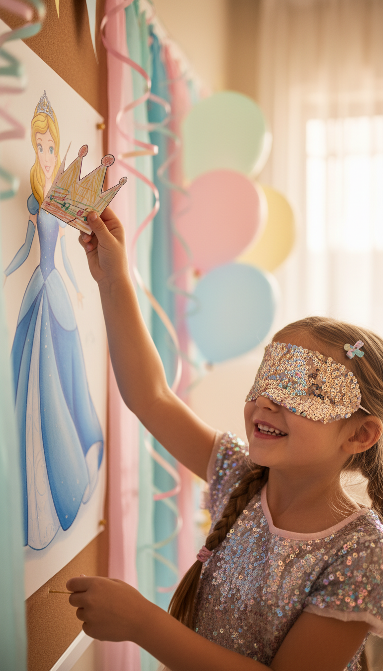 Pin the Crown on the Princess: A Royal Spin on a Classic Party Favorite!