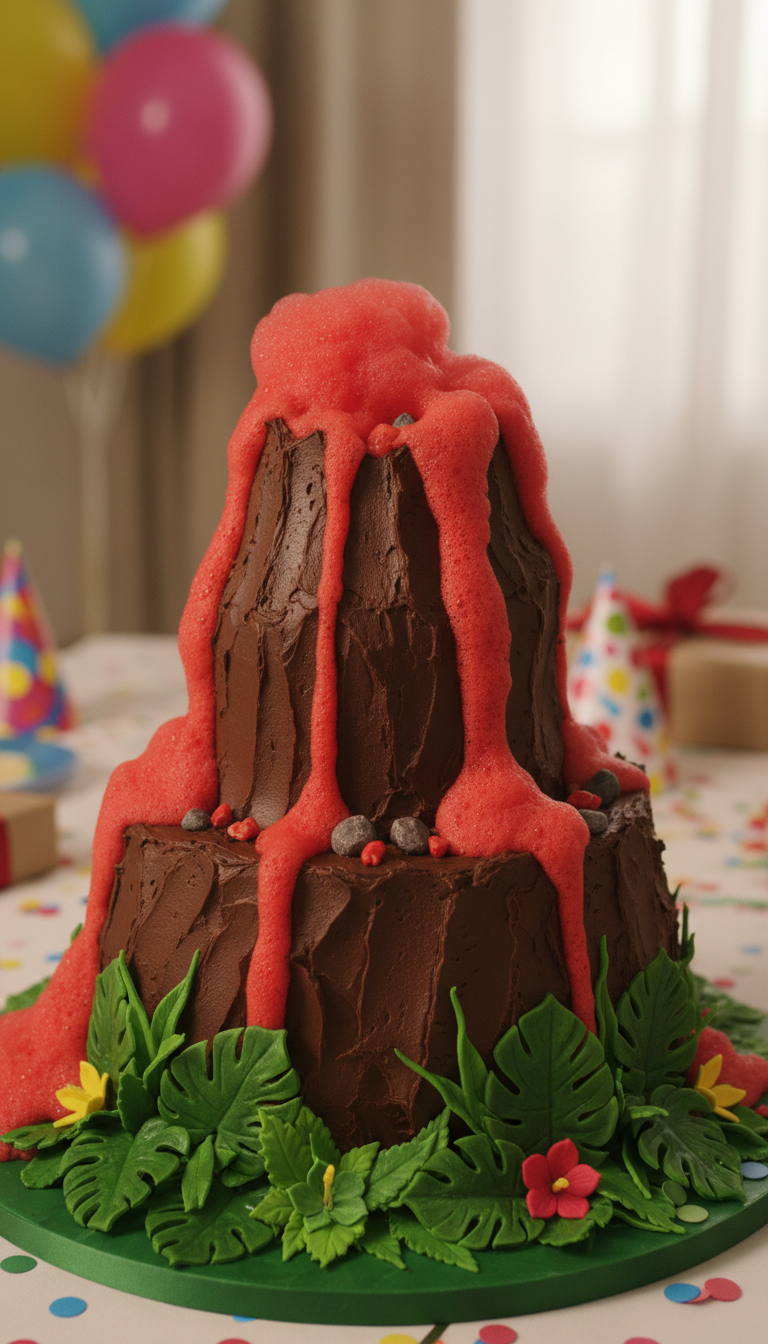Volcanic Eruption Cake Centerpiece
