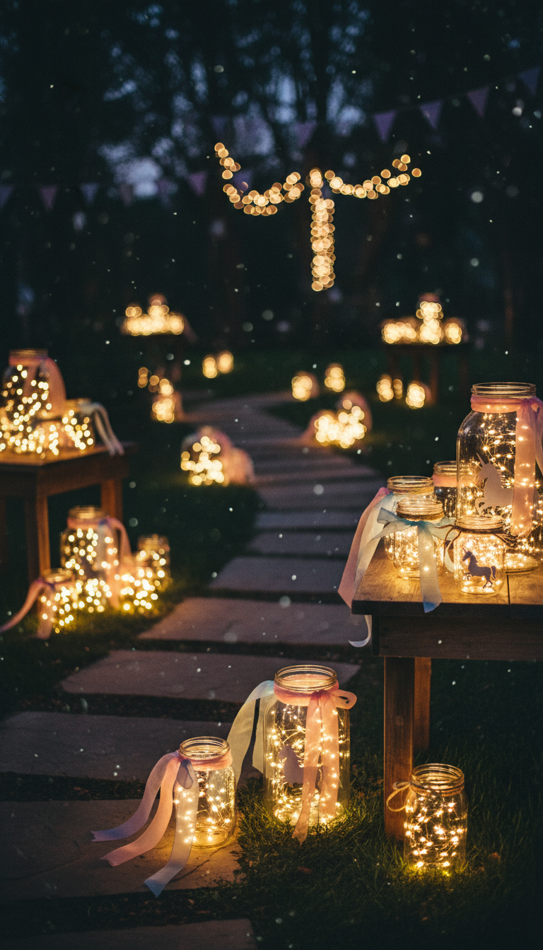 Fairy Light Jar Luminaries