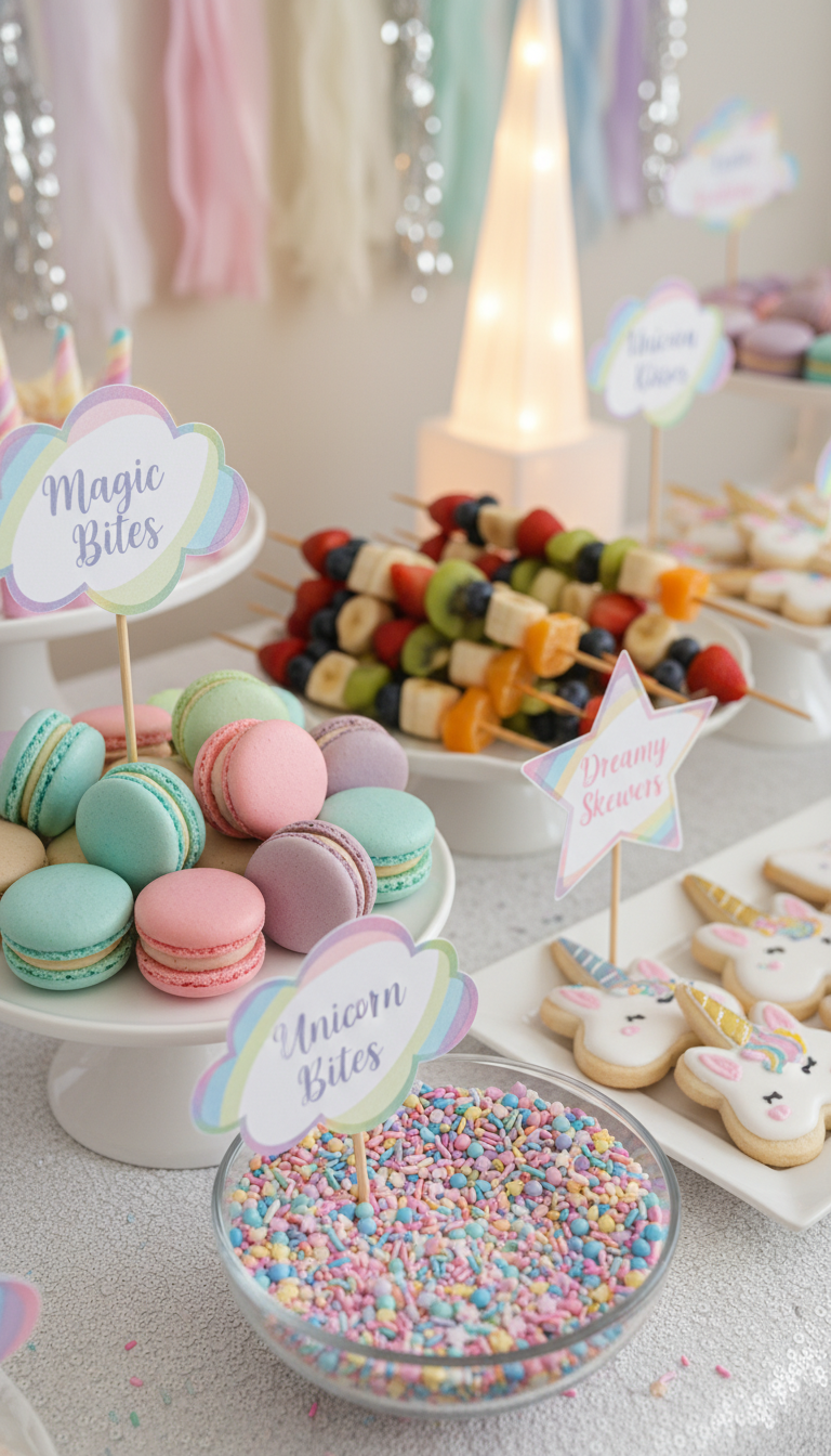 Adorable Rainbow Snack & Dessert Bar Labels