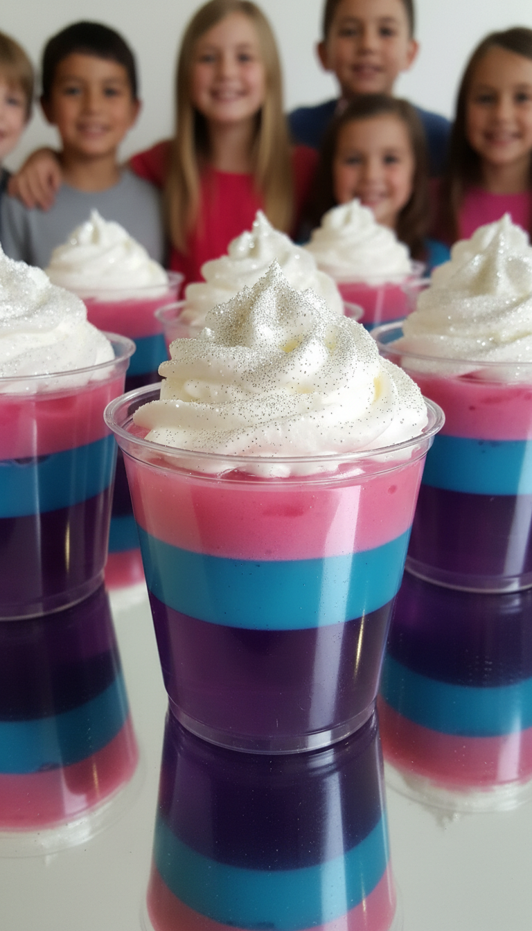 Jeweled Jell-O Cups: Sparkling Layers