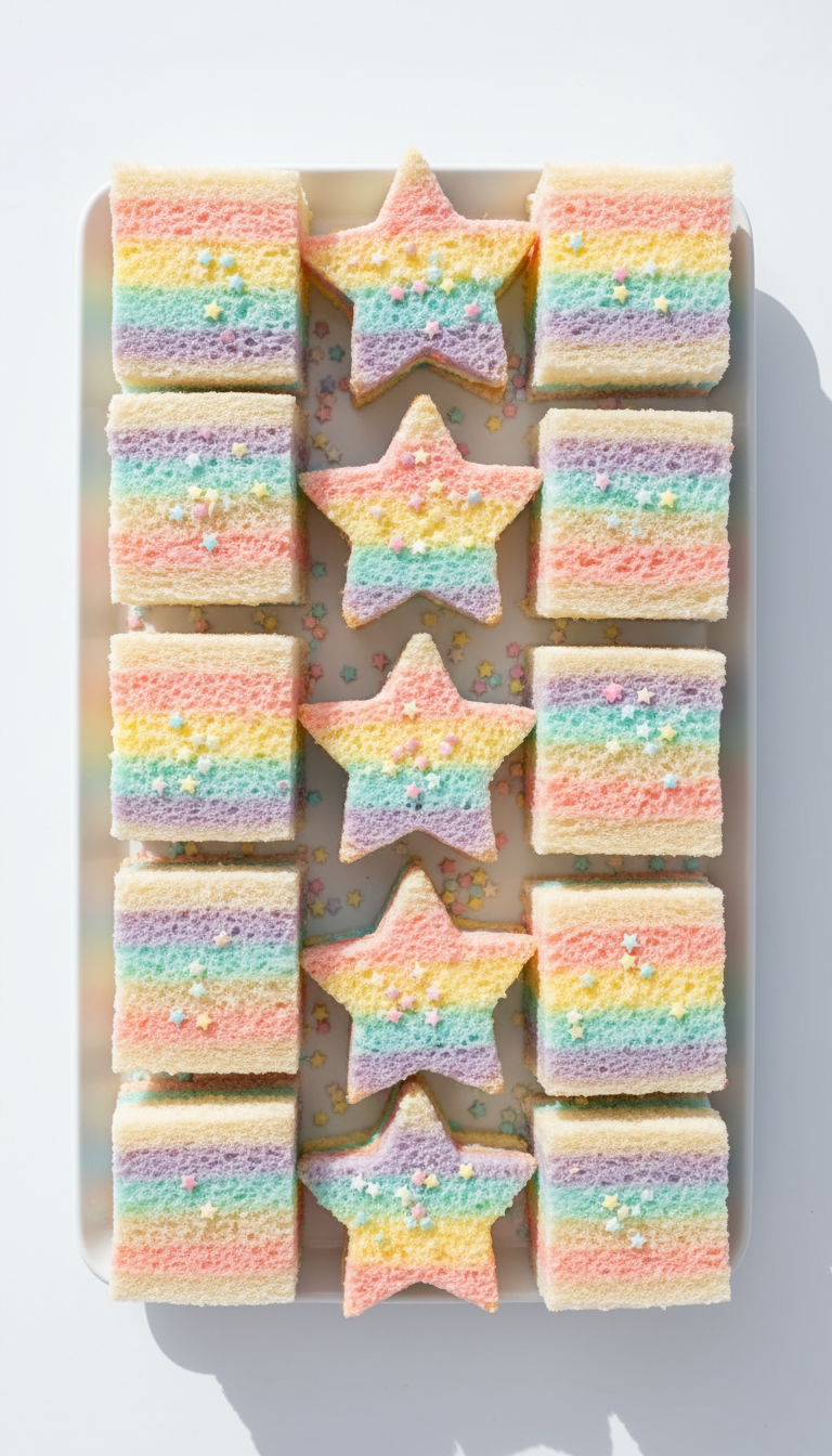 Pastel Rainbow Unicorn Sandwiches
