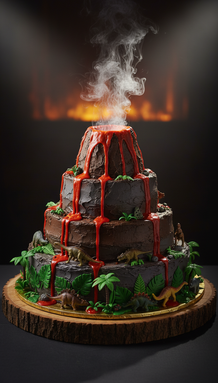 Erupting Delights: The Show-Stopping Volcano Cake