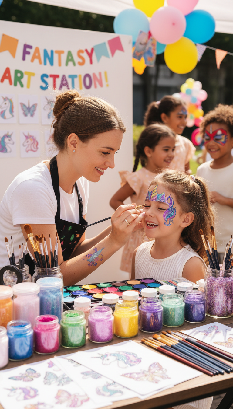 Glitter Tattoo and Face Painting Corner