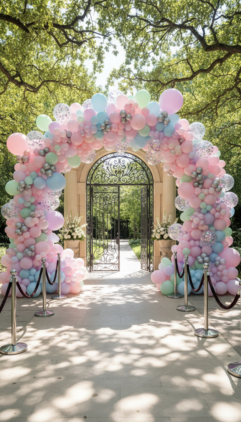 Shimmering Pastel Balloon Arch