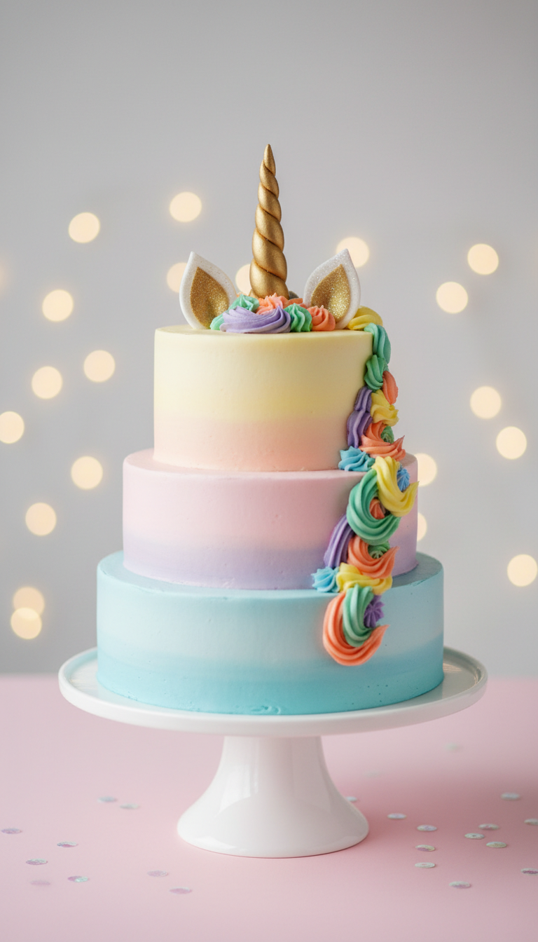 Majestic Unicorn Tiered Cake