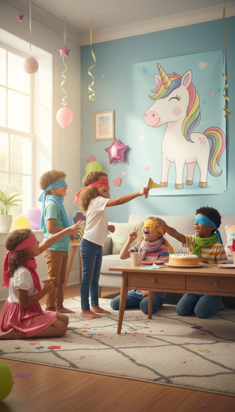 Enchanted 'Pin the Horn on the Unicorn' Game