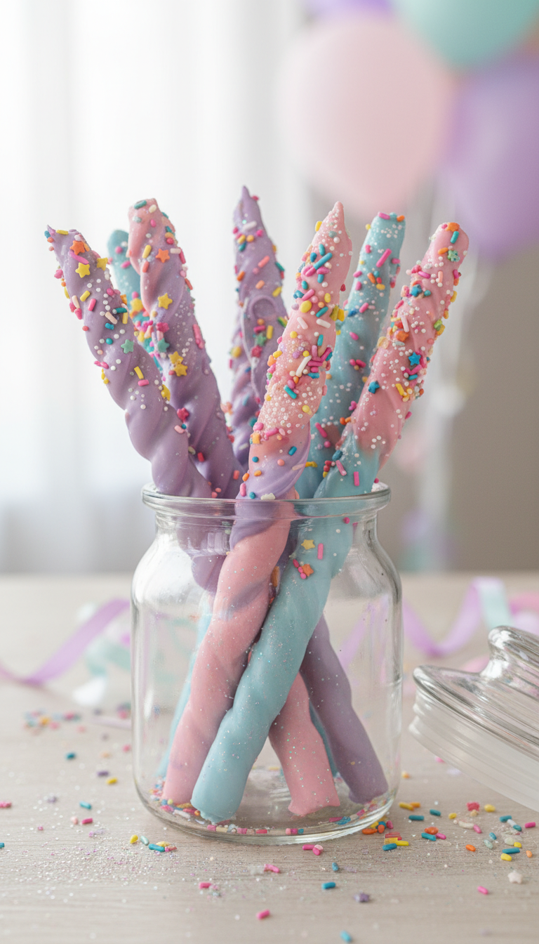 Enchanted Unicorn Horn Pretzel Wands
