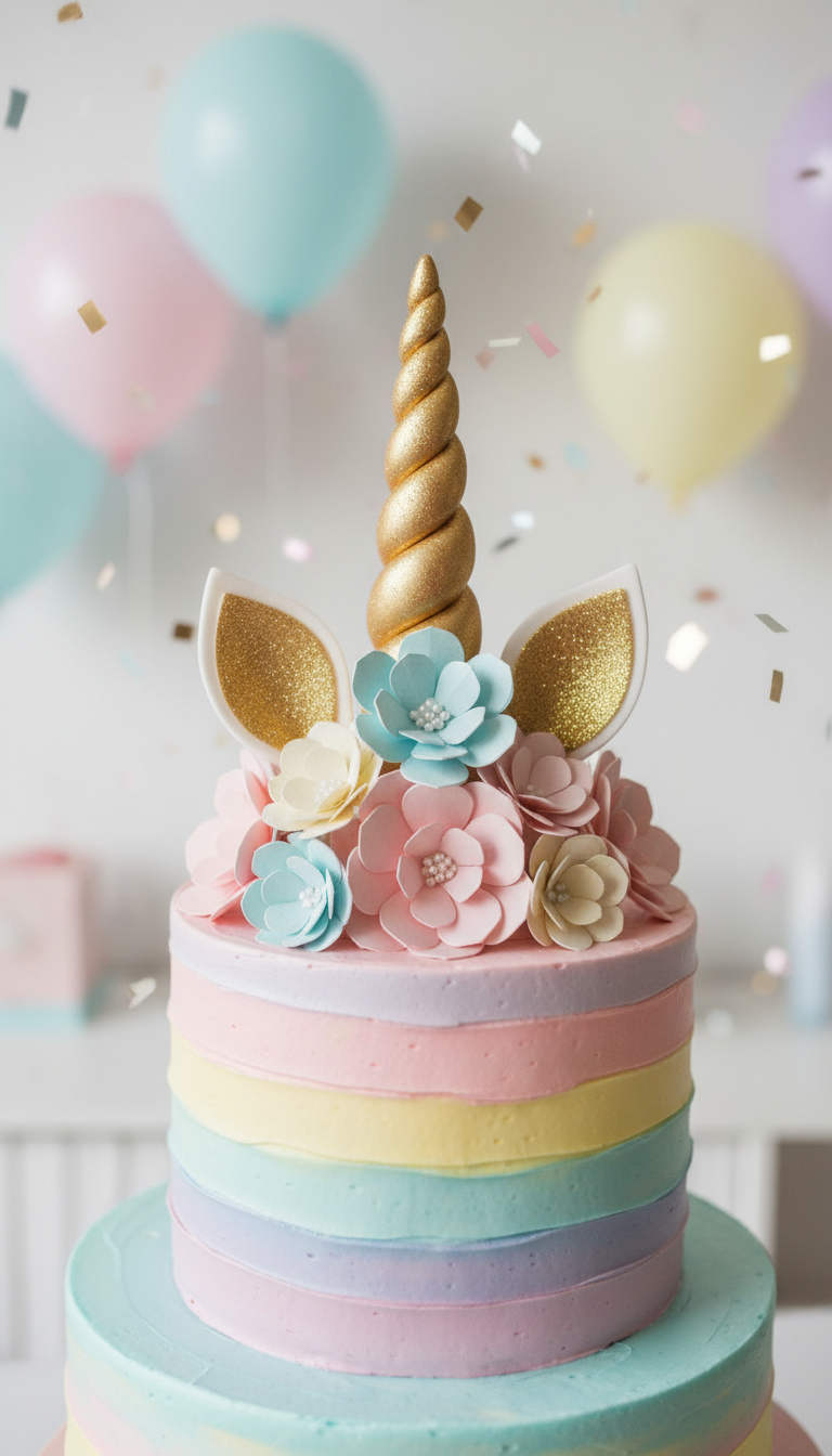 Dazzling 3D Unicorn Cake Topper