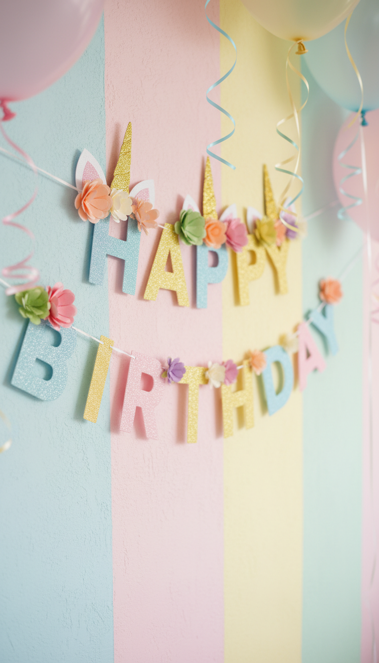 DIY Glittering Unicorn Banner