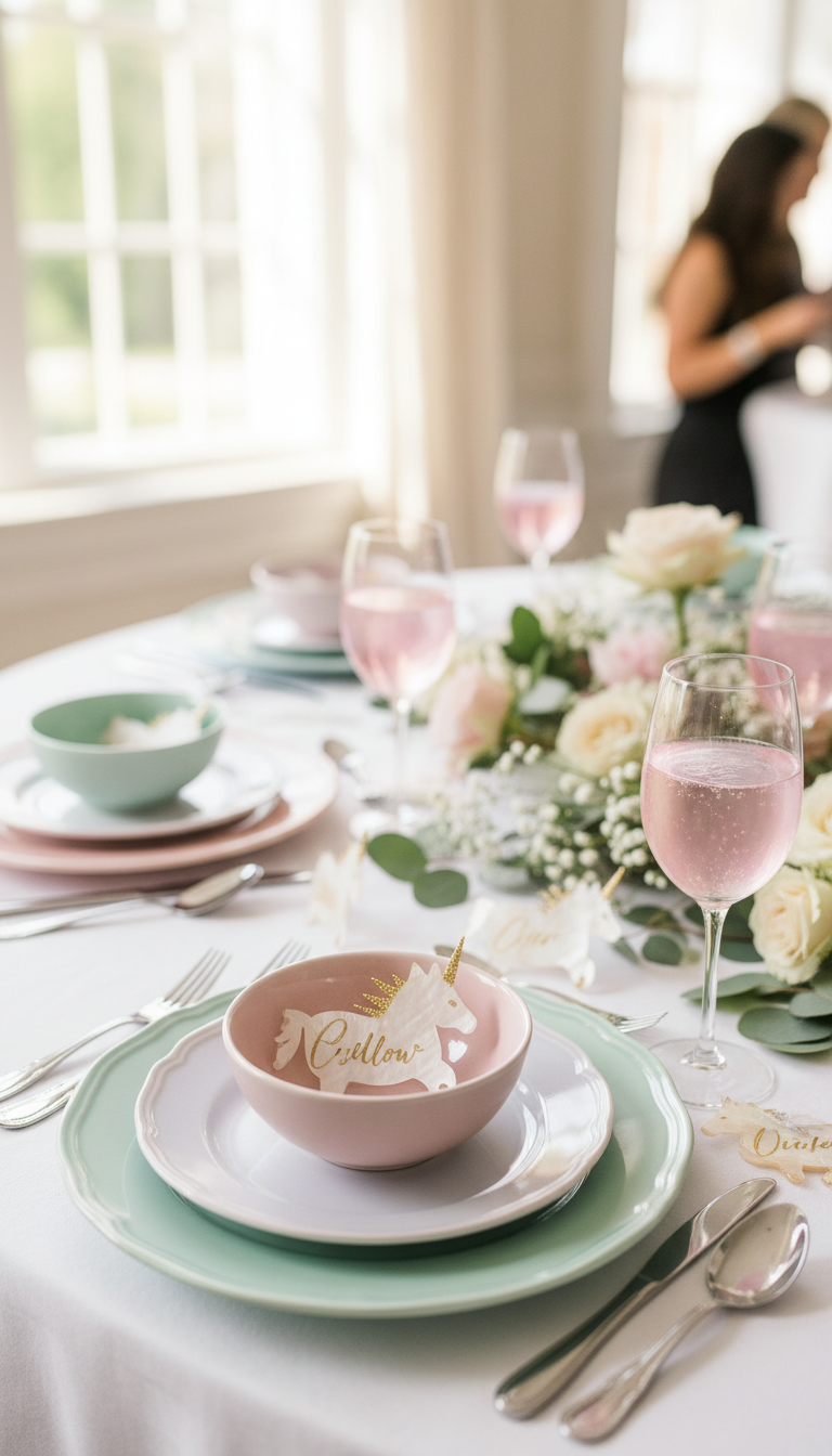 Elegant Unicorn Seating Tags