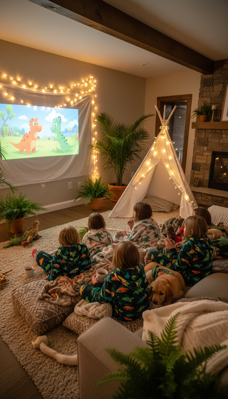Prehistoric PJ Party: Dino Dreams and Movie Screens