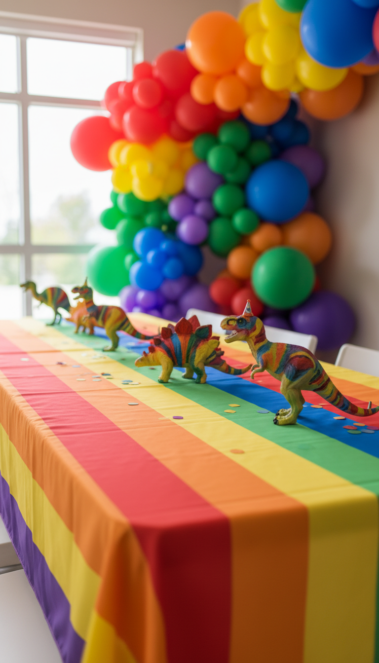 Rainbow Dino Adventure: A Burst of Prehistoric Color