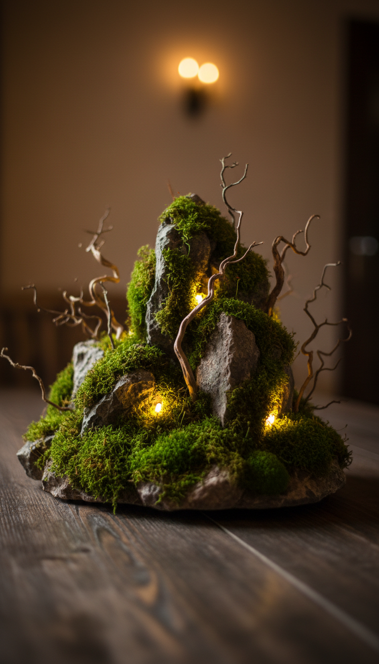 Primitive Rock and Moss Centerpiece