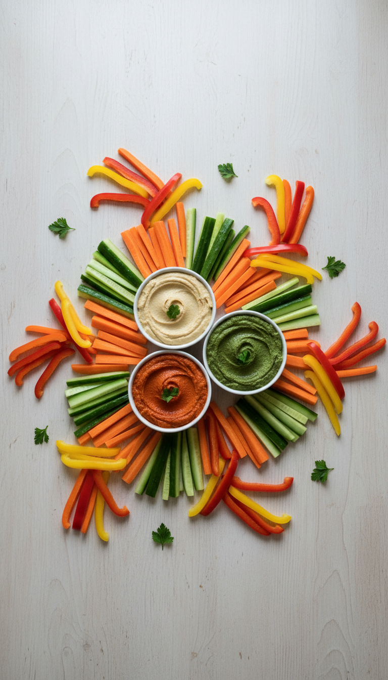 Veggie Sticks with Hummus Dips