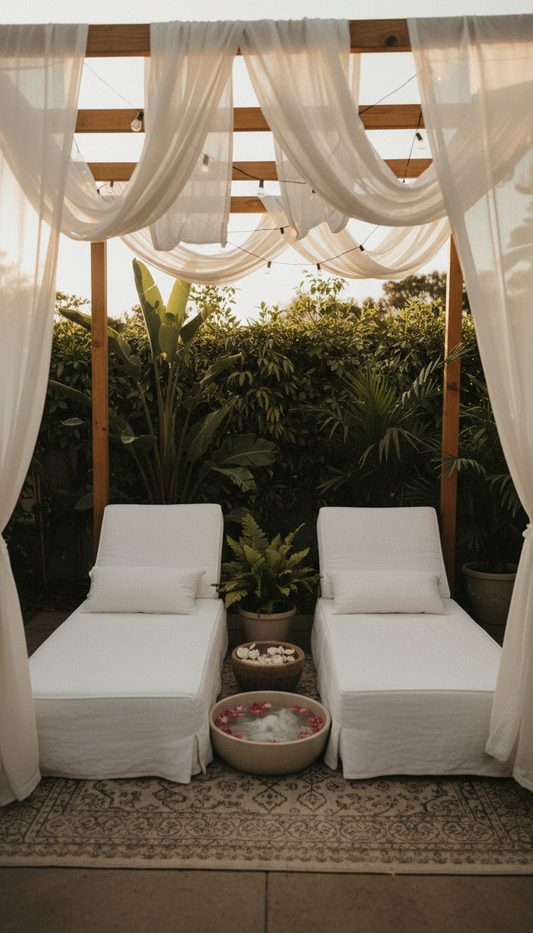 Outdoor Serenity Spa Corner