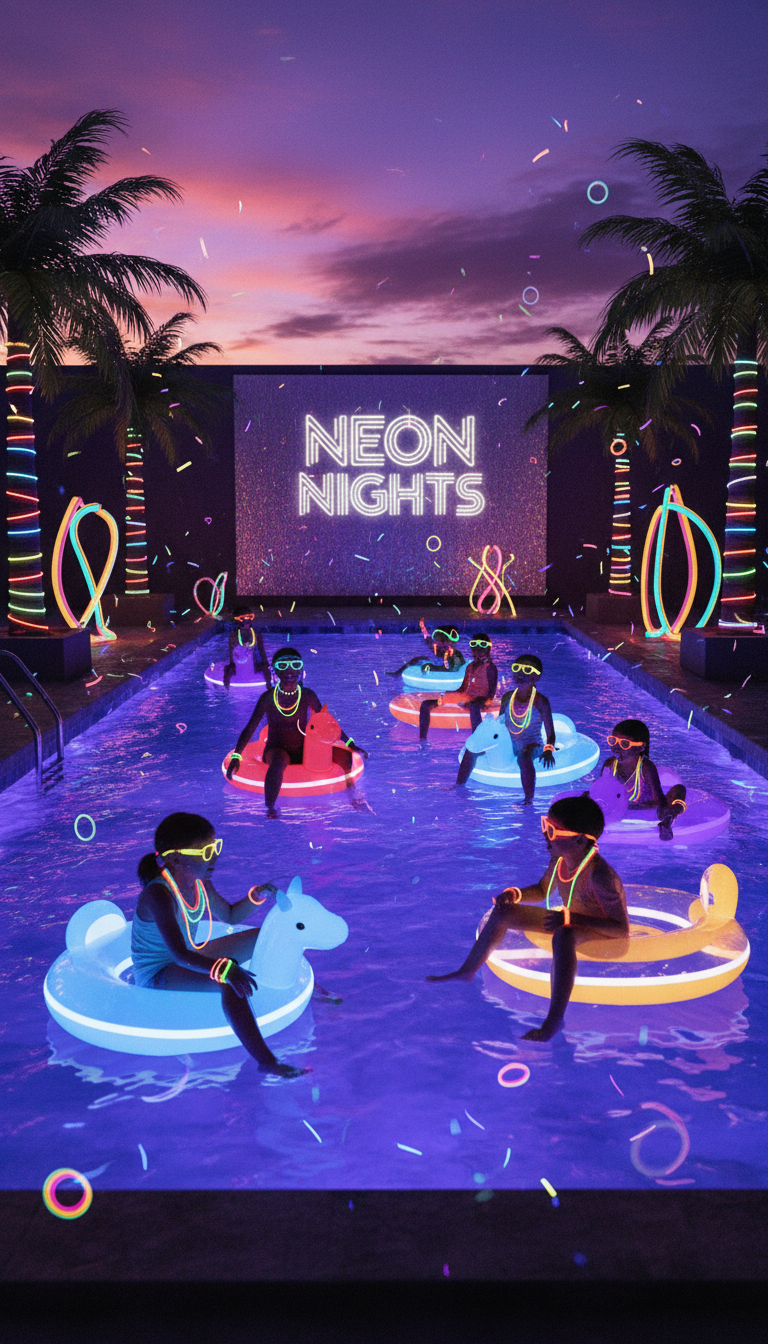 Neon Glow Pool Party