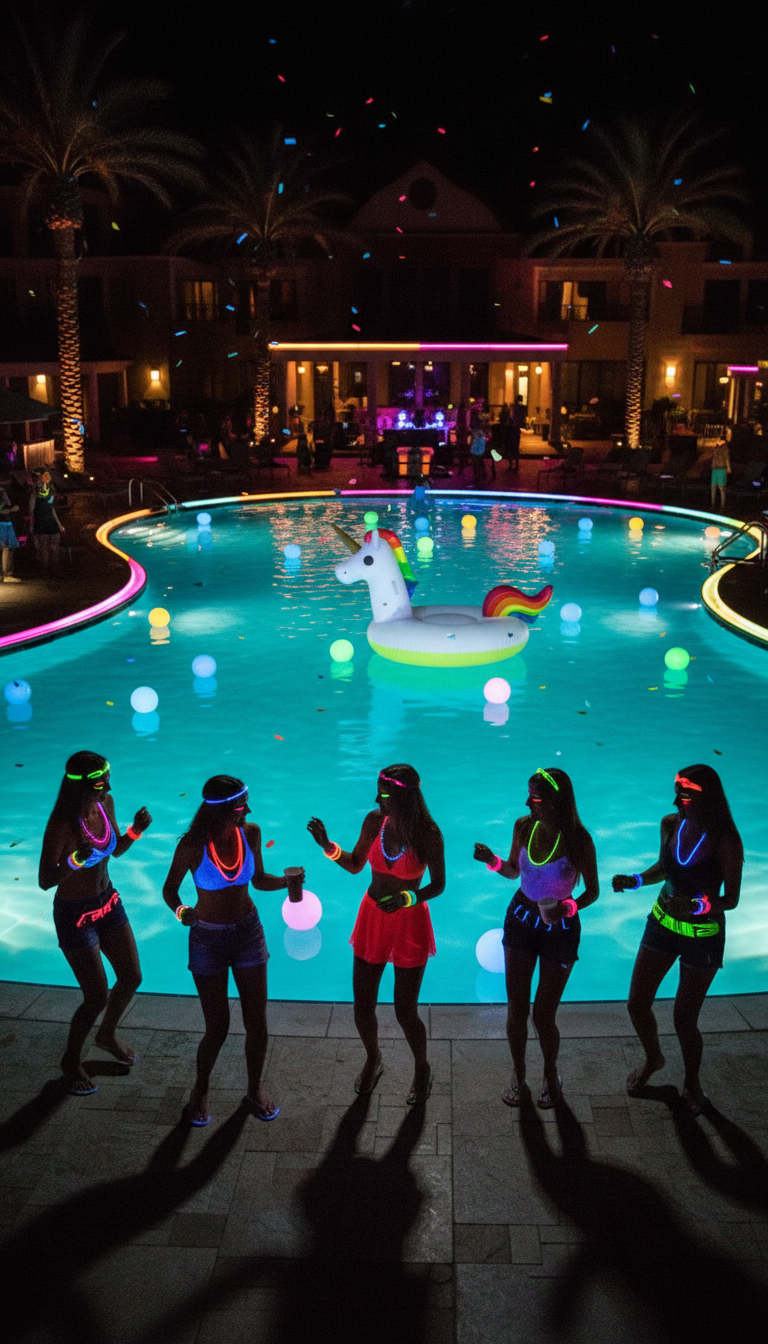 Glow-in-the-Dark Pool Party