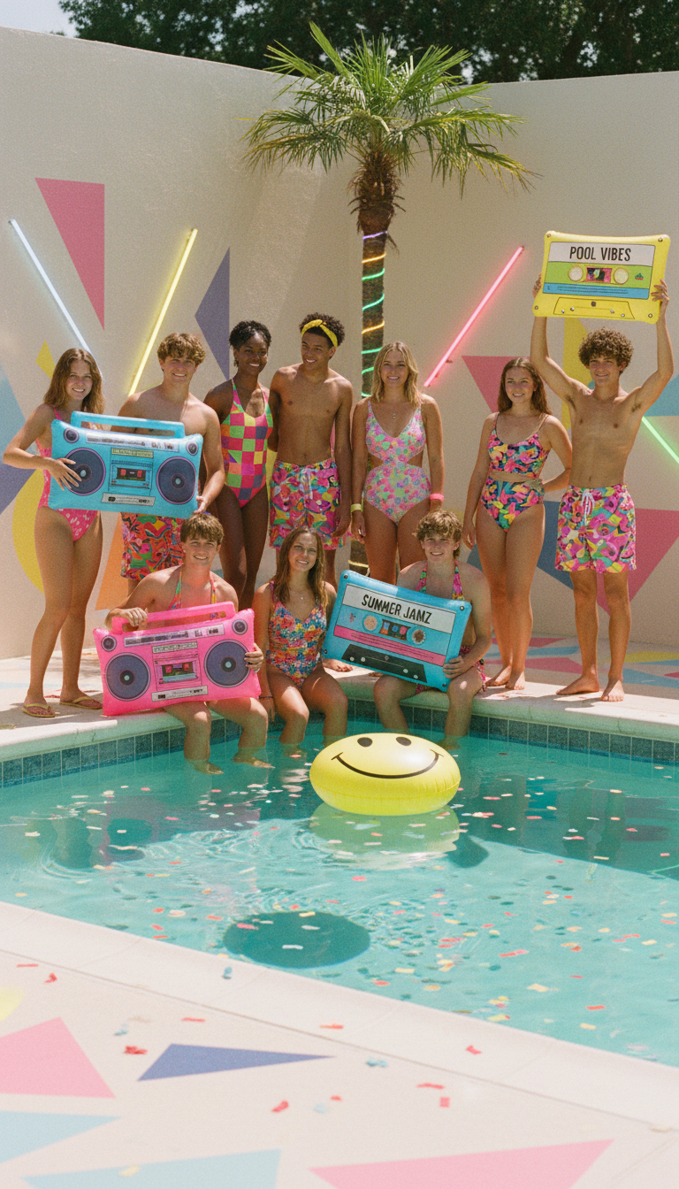 Retro '80s or '90s Throwback Pool Party