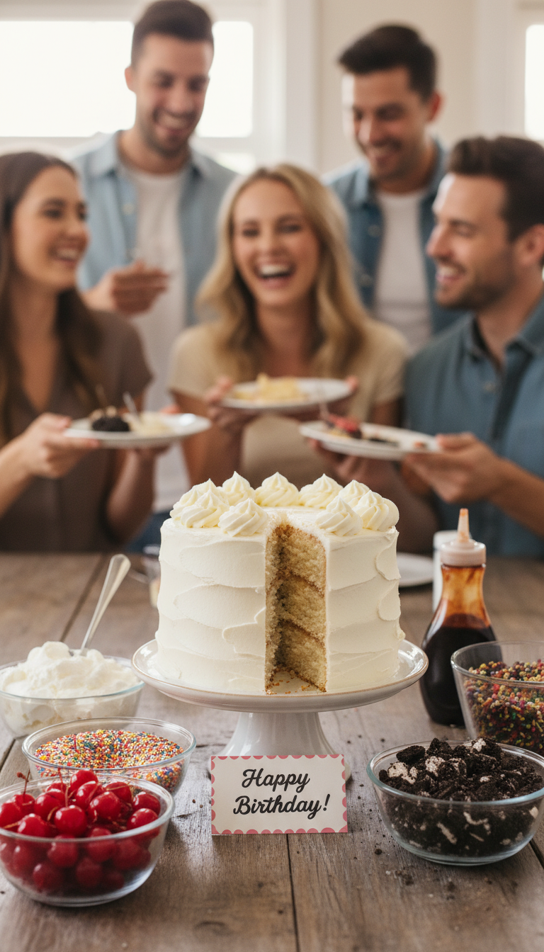 Ice Cream Sundae Bar Cake