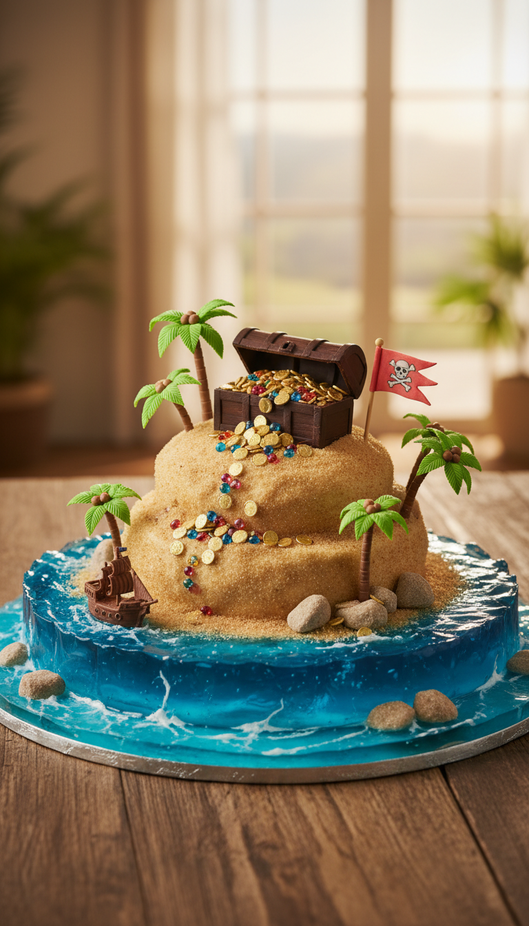 Pirate Treasure Island Cake