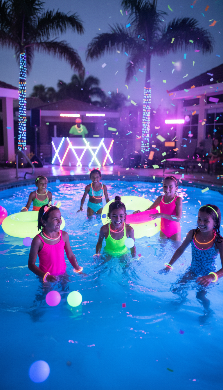 Neon Glow Pool Party