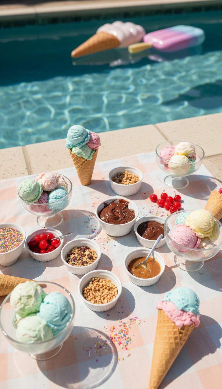 Ice Cream Social by the Pool