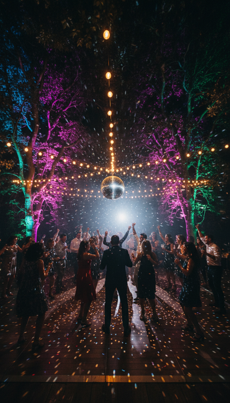 Outdoor Dance Floor with Disco Ball