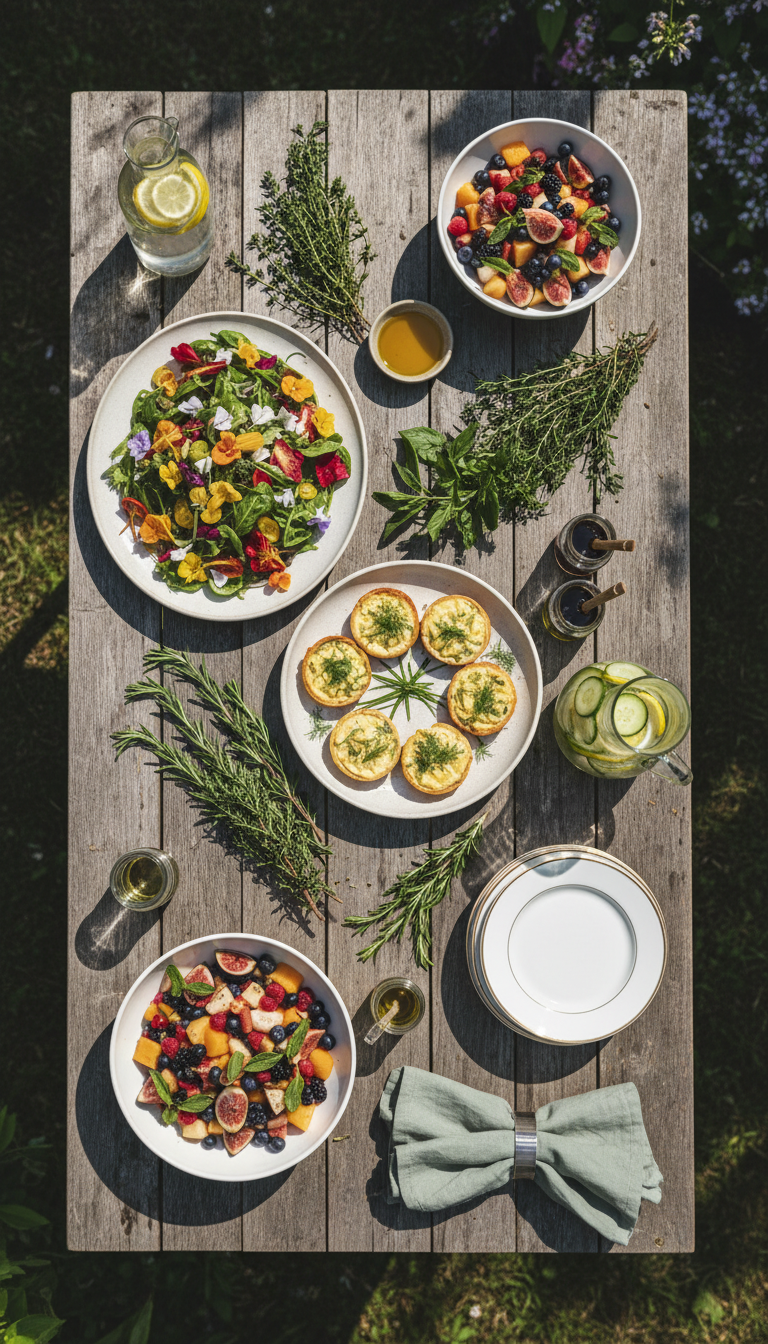 Gourmet Food Stations with Garden-Inspired Delights