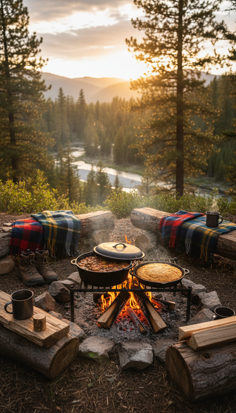 Dutch Oven Delights: Chili & Cornbread