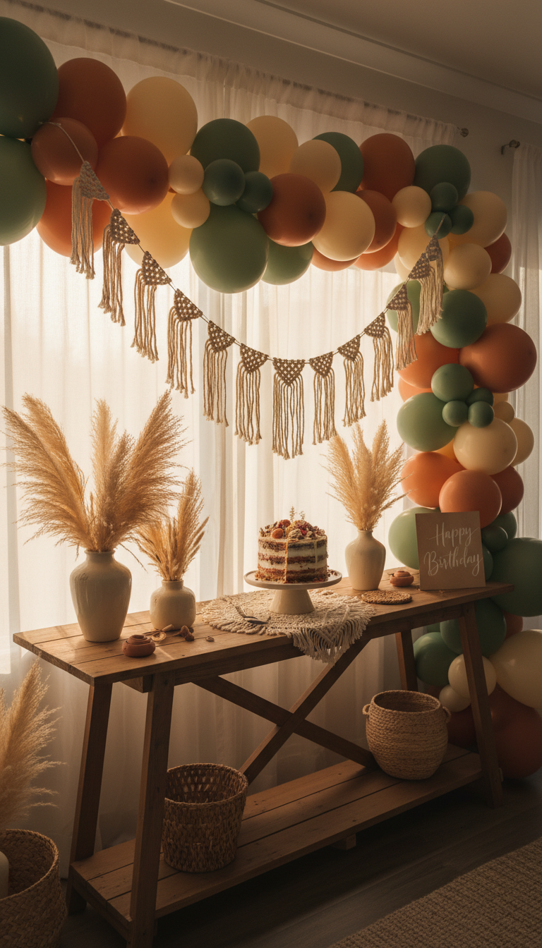 Boho Bliss: Tassel & Earth Tone Balloons