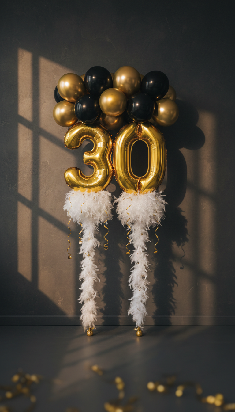 Glamorous Age-Specific Number Balloons