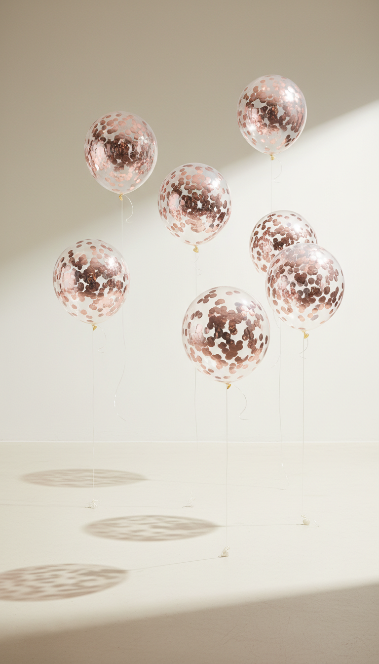 Minimalist Clear Balloons with Confetti
