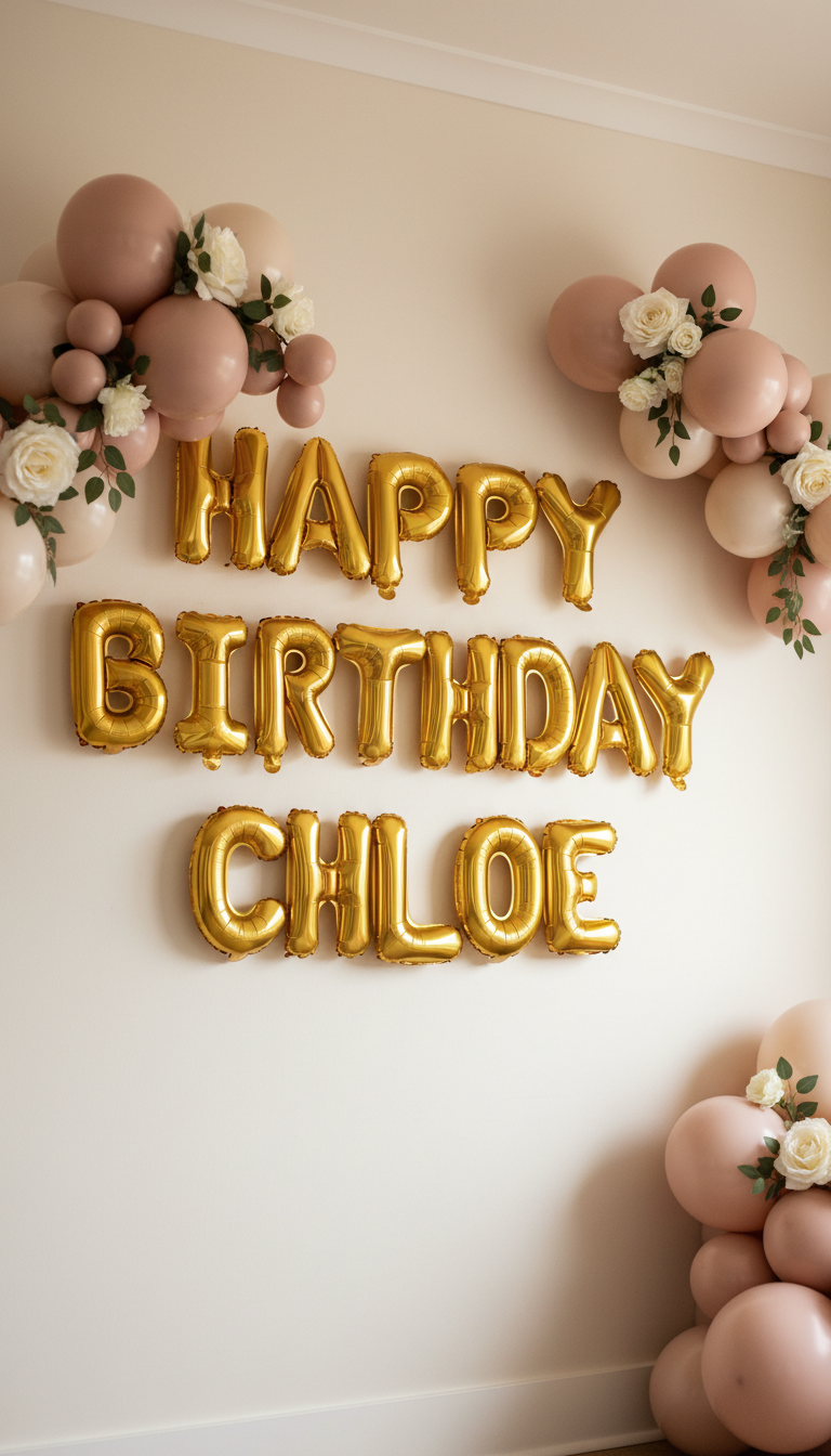 Personalized Message Wall with Letter Balloons