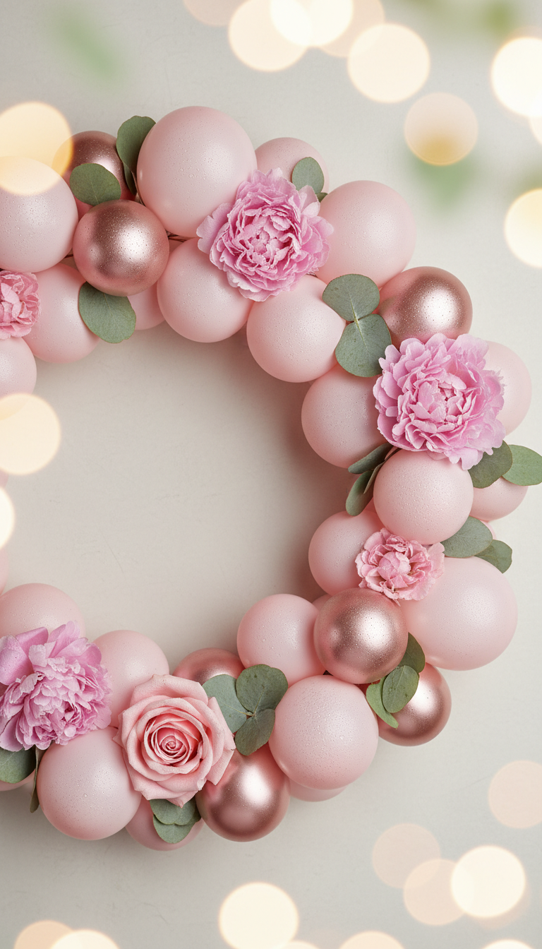 Enchanting Pink Floral Balloon Garland