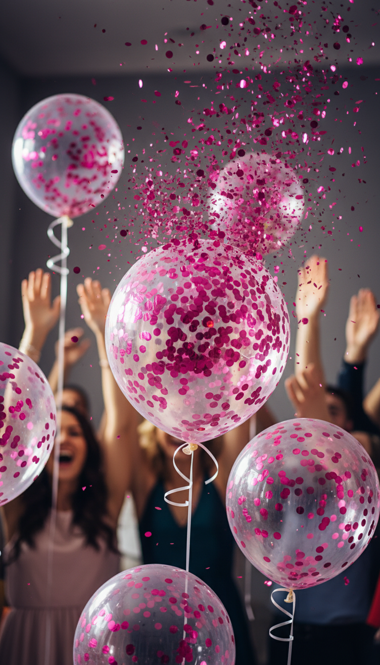 Sparkling Confetti Pink Pop Balloons