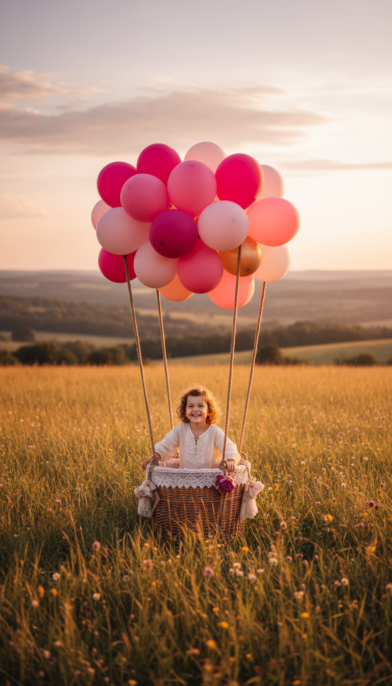 Fly High Pink Hot Air Balloon Photo Booth