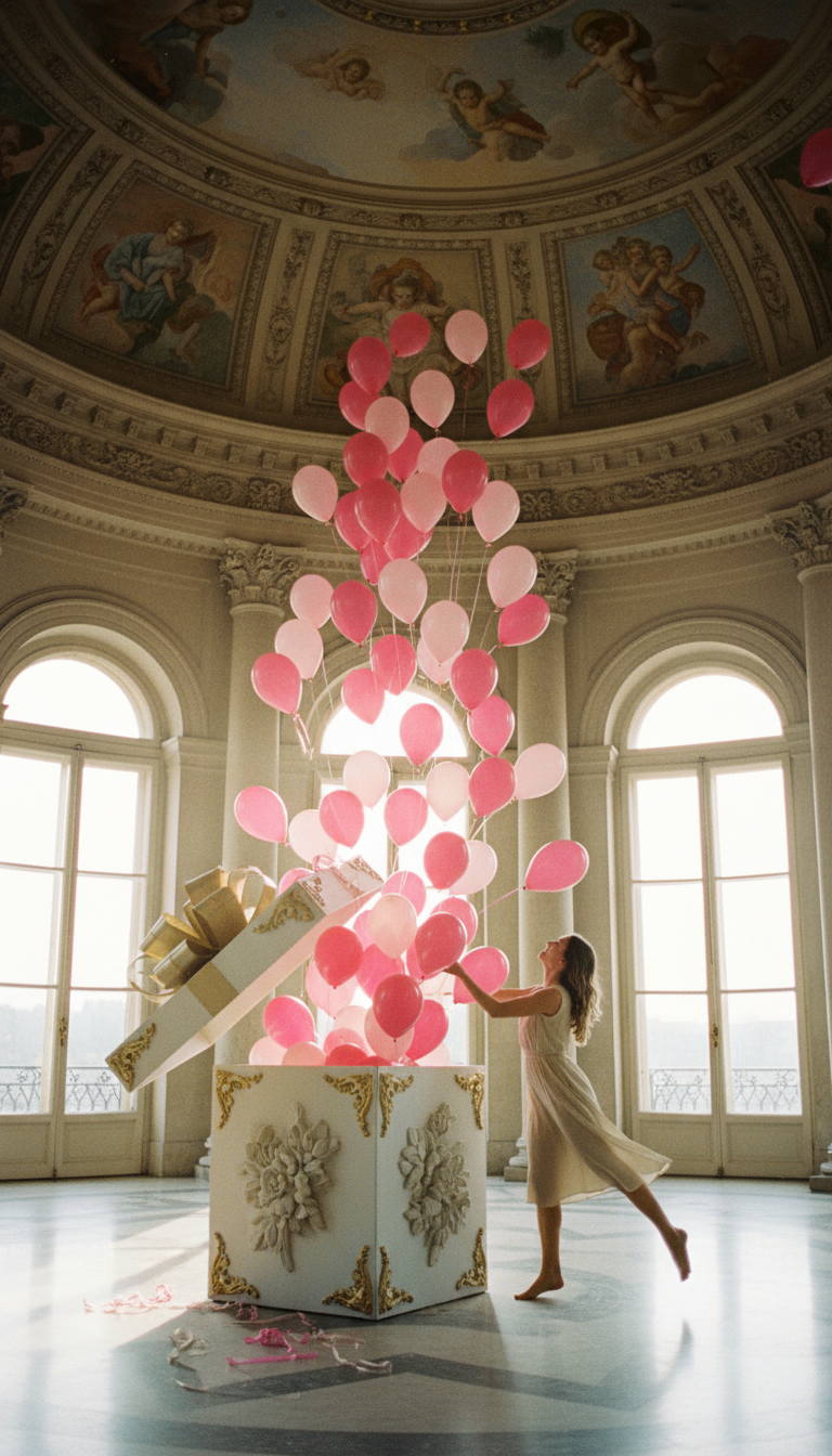 Unforgettable Pink Balloon Box Surprise