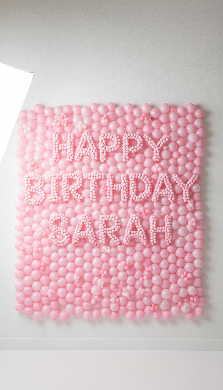 Customized Pink Balloon Message Wall