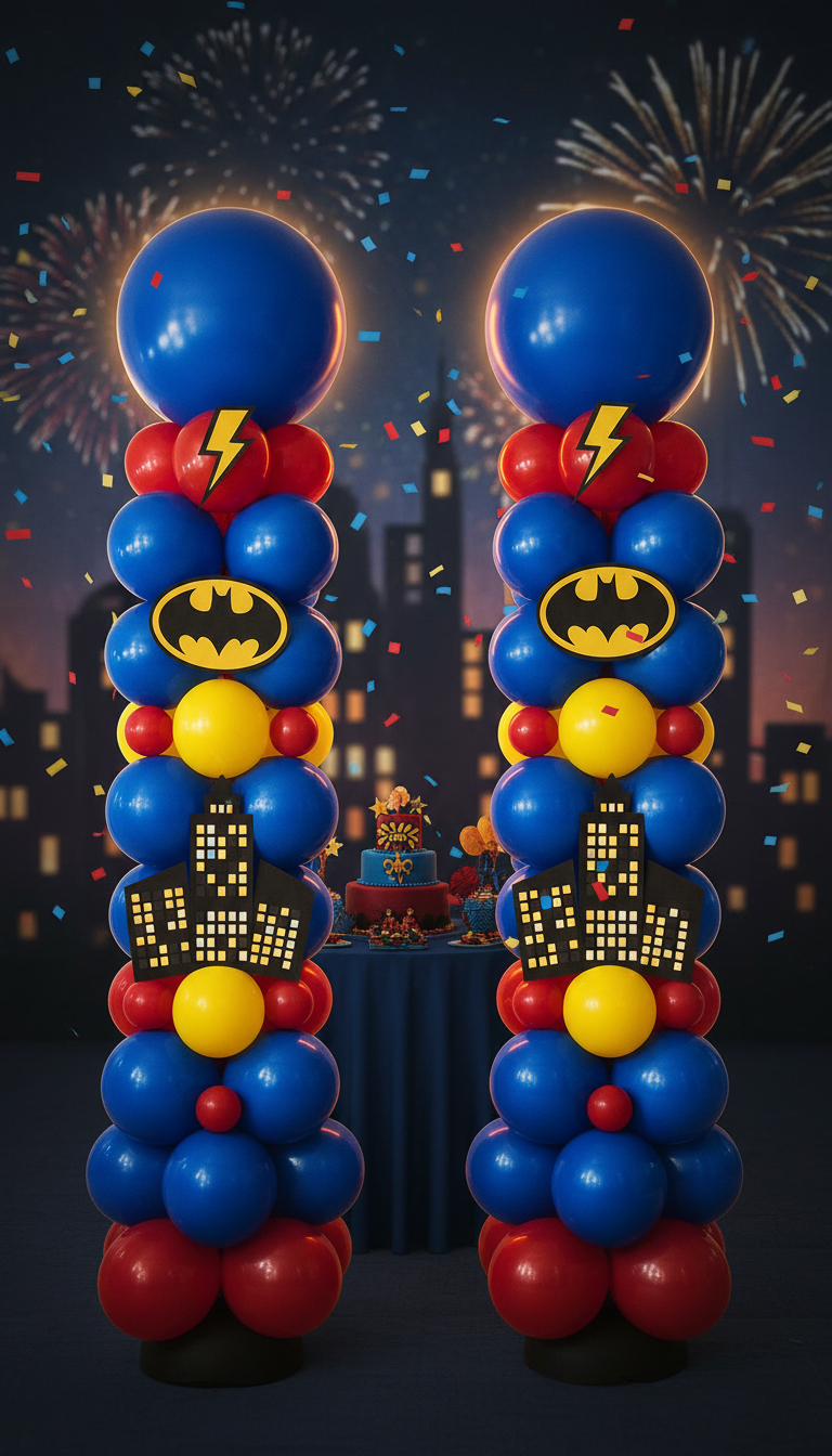 Superhero Cityscape Columns