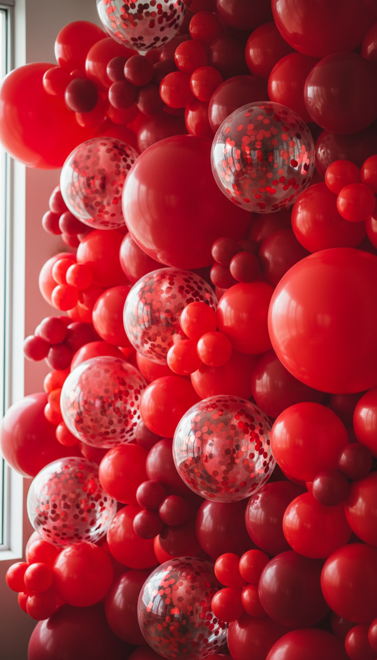 Statement Red Balloon Wall Backdrop