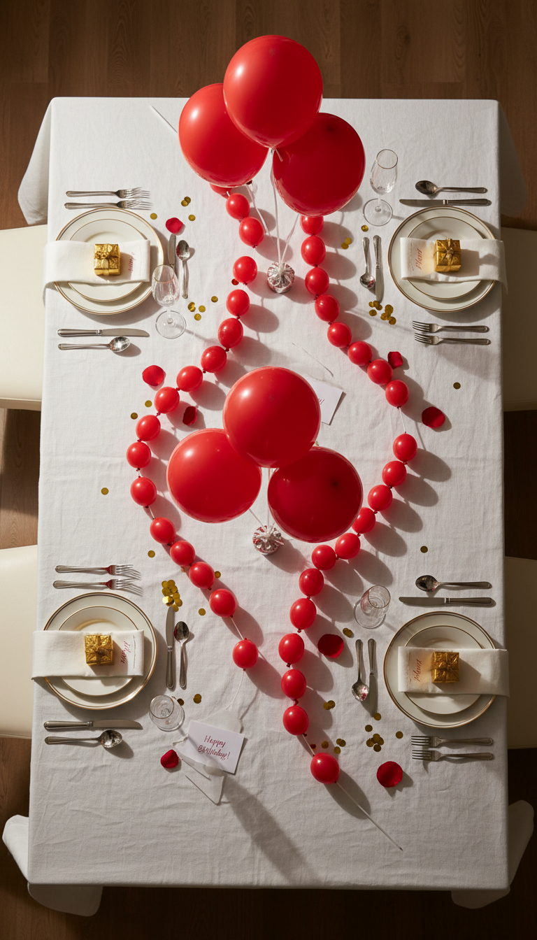 Red Balloon Table Runners and Centerpieces