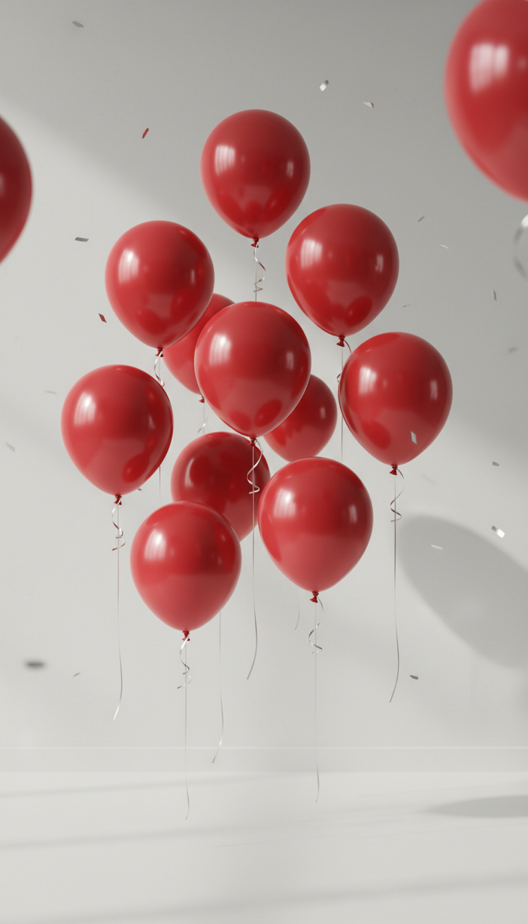 Modern Floating Red Orb Balloons